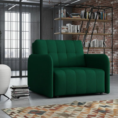 Viva Grand I Upholstered Sofa Bed With Wavy Spring Wooden Legs Wooden Frame Freestanding Backrest 85X95X98Cm Green - image 1