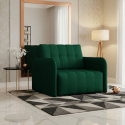 Viva Grand I Upholstered Sofa Bed With Wavy Spring Wooden Legs Wooden Frame Freestanding Backrest 85X95X98Cm Green - thumbnail 2
