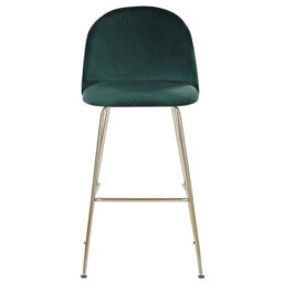 Beliani Glam Design Counter-Height Bar Chairs Set Of 2 Green Velvet With Gold Frame - thumbnail 1