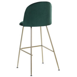 Beliani Glam Design Counter-Height Bar Chairs Set Of 2 Green Velvet With Gold Frame - thumbnail 6