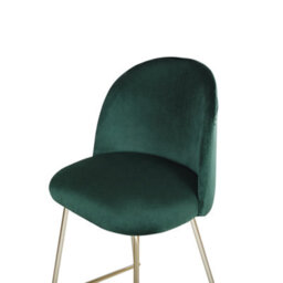 Beliani Glam Design Counter-Height Bar Chairs Set Of 2 Green Velvet With Gold Frame - thumbnail 7