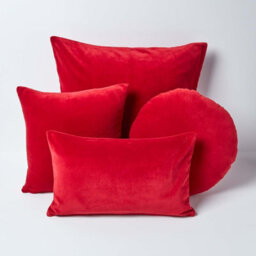 Homescapes Red Velvet Cushion, 40 Cm Round - thumbnail 5