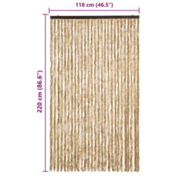 Vidaxl Insect Curtain Beige 118X220 Cm Chenille - thumbnail 3