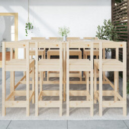 Berkfield 9 Piece Garden Bar Set Solid Wood Pine - thumbnail 3