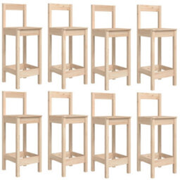 Berkfield 9 Piece Garden Bar Set Solid Wood Pine - thumbnail 6
