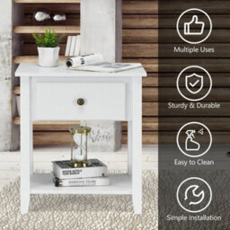 Accent Table Bedroom Narrow Side End Table Storage Cupboard Bedside Table - thumbnail 4