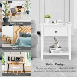Accent Table Bedroom Narrow Side End Table Storage Cupboard Bedside Table - thumbnail 6