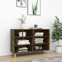 Berkfield Sturdy Sideboard Smoked Oak 103.5X35X70 Cm Engineered Wood - thumbnail 2