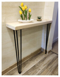 Moderix Rustic Console Table 145mm Hairpin 3R 860mm Unprimed Length Of 140Cm - thumbnail 1