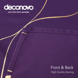 Deconovo Blackout Ring Top Thermal Insulated Curtains, Gold Wave Foil Printed Curtains, W52 X L90 Inch, Purple Crape, One Pair - thumbnail 7