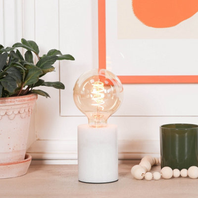 Ciel Natural White Marble Bulbholder Table Lamp - image 1