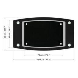 Avf 110Cm X 60Cm Coffee Table  - Black Glass & Chrome - thumbnail 7