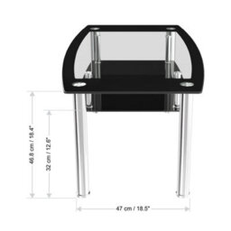Avf 110Cm X 60Cm Coffee Table  - Black Glass & Chrome - thumbnail 6