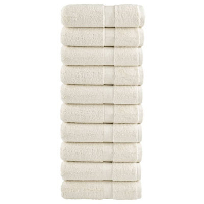 Berkfield Premium Guest Towels Solund 10 Pcs Cream 30X50 Cm 600 Gsm - image 1