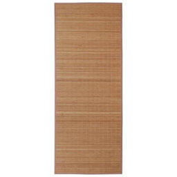 Berkfield Modern Rectangular Brown Bamboo Rug 80 X 300 Cm