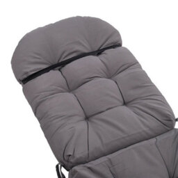 Dark Grey 125Cm Garden Chair Cushion - High Back Lounger Pad - thumbnail 4