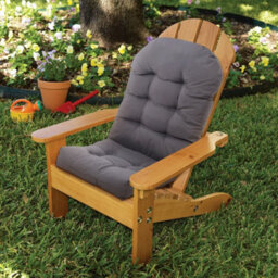 Dark Grey 125Cm Garden Chair Cushion - High Back Lounger Pad - thumbnail 5