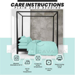 Gc Gaveno Cavailia Plain Dyed Duvet Cover Double Polycotton Solid Bedding Set Breathable & Lightweight Duvet Cover Bed Set Aqua - thumbnail 3