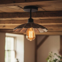 Industrial-Semi Flush Mount E27 Base Metal 22Cm Lampshade Indoor Ceiling Light For Living Room Bedroom Hallway Kitchen - thumbnail 2