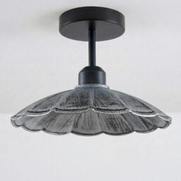 Industrial-Semi Flush Mount E27 Base Metal 22Cm Lampshade Indoor Ceiling Light For Living Room Bedroom Hallway Kitchen - thumbnail 1