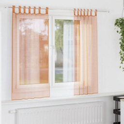 Walplus Voile Curtains With Loops 2 Pcs Terracotta 140X175 Cm - thumbnail 1
