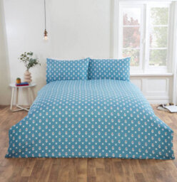 Rapport Home Olivia Microfibre Floral Duvet Cover Set With Pillowcase (Blue) - thumbnail 4