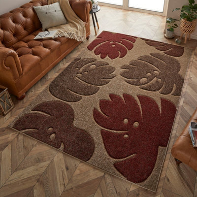 Modern Nature Print Easy To Clean Dining Room Rug-80Cm X 150Cm - image 1