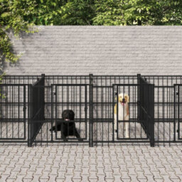 Walplus Outdoor Dog Kennel Steel 9.38 M²