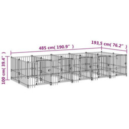 Walplus Outdoor Dog Kennel Steel 9.38 M² - thumbnail 6