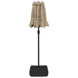 Berkfield Double-Head Garden Parasol Taupe 316X240 Cm - thumbnail 5