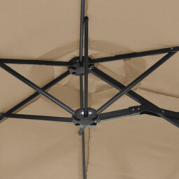 Berkfield Double-Head Garden Parasol Taupe 316X240 Cm - thumbnail 6