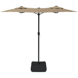 Berkfield Double-Head Garden Parasol Taupe 316X240 Cm - thumbnail 4