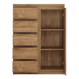Furniture To Go Fribo 1 Door 5 Drawer Cabinet In Oak - thumbnail 2