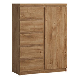 Furniture To Go Fribo 1 Door 5 Drawer Cabinet In Oak