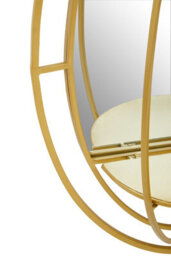 Orsina Avento Oval Shelved Gold Wall Mirror - thumbnail 4
