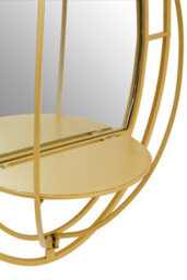 Orsina Avento Oval Shelved Gold Wall Mirror - thumbnail 3