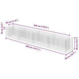 Walplus Gabion Raised Bed Galvanised Steel 360X50X50 Cm - thumbnail 8