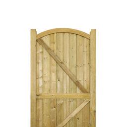 Burbage Iron Craft Drayta Bow Top Medium Single Wooden Timber Gate - Pressure Treated Scandinavian Redwood 750mm Wide X 1500mm High - thumbnail 3