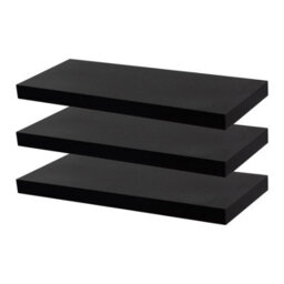 Harbour Housewares 60Cm Floating Wall Shelves- Black - Photo Gallery Bookshelf Wall Shelves For Storage & Display - Set Of 6 - thumbnail 1