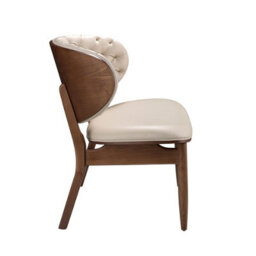Angel Cerda Elegant Sand And Walnut Leatherette Armchair For Modern Interiors - thumbnail 6