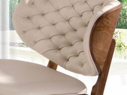 Angel Cerda Elegant Sand And Walnut Leatherette Armchair For Modern Interiors - thumbnail 4