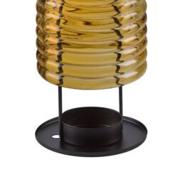 Premier Decorations Limited Cameo Brown Bottle Shape Glass & Metal Tea Light Holder - thumbnail 3