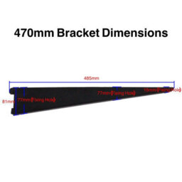Afit Black Twin Slot Brackets 470mm - Pack Of 2 - Genuine 32mm Twin Slot Adjustable Wall Shelving - thumbnail 3