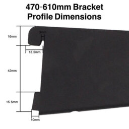 Afit Black Twin Slot Brackets 470mm - Pack Of 2 - Genuine 32mm Twin Slot Adjustable Wall Shelving - thumbnail 4