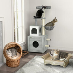 Pawhut Wicker Cat House, Raised Cat Bed With Cylindrical Base, 40 X 37 X 51 Cm - thumbnail 9