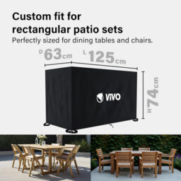 Vivo Garden Furniture Set Covers 125X63X74Cm Rattan Tear Resistant Oxford Fabric 420D - thumbnail 7