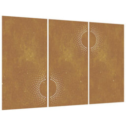 Vidaxl Garden Wall Decorations 3 Pcs 105X55 Cm Corten Steel Sun Design - thumbnail 2