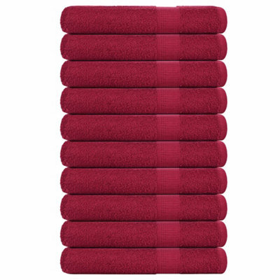 Berkfield Towels 10 Pcs Bordeaux 100X200 Cm 360 Gsm 100% Cotton - image 1