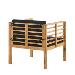 Beliani 4-Seater Acacia Wood Garden Conversation Set With Coffee Table And Black Cushions, L130 X D66 X H70Cm - thumbnail 9