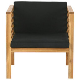 Beliani 4-Seater Acacia Wood Garden Conversation Set With Coffee Table And Black Cushions, L130 X D66 X H70Cm - thumbnail 8